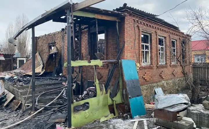 Фото с места пожара пресс-службы Следственного комитета по Ростовской области
